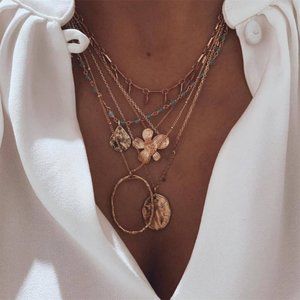 Bohemian Multi-layer Moon Star Necklace For Women